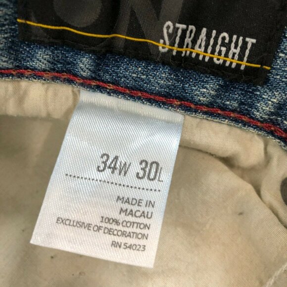 Old Navy Jeans Straight Leg Mens 34x30 Distressed NWT Medium Wash Pants Trousers - Picture 4 of 12